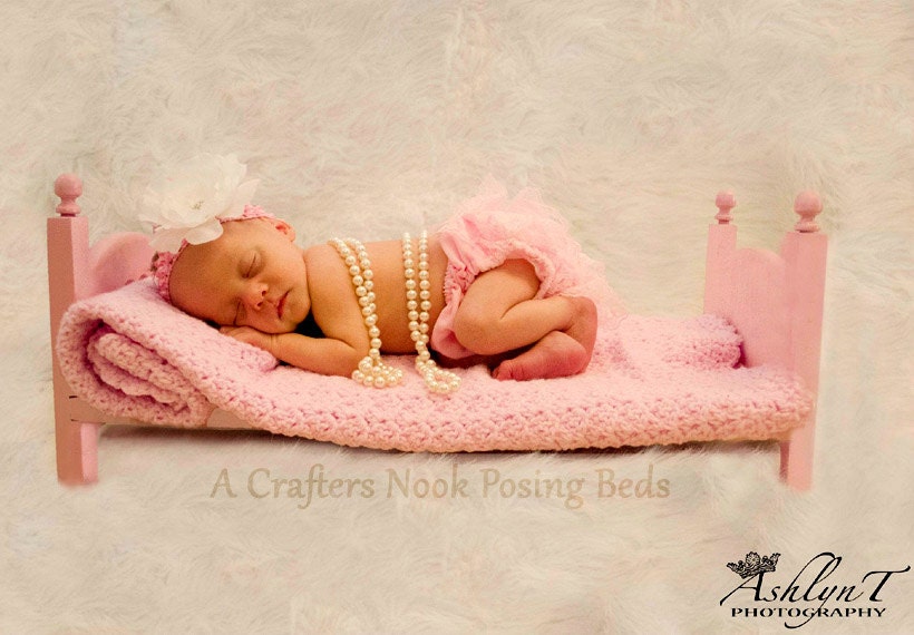 Small Traditional Newborn Photo Prop Baby Doll Posing Bed - DIY Photography Portrait