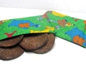 2 PC Reusable Snack Bag Set, Sesame Street, Eco Friendly Lunch Kit, Childrens Snack Set, Ready to Ship
