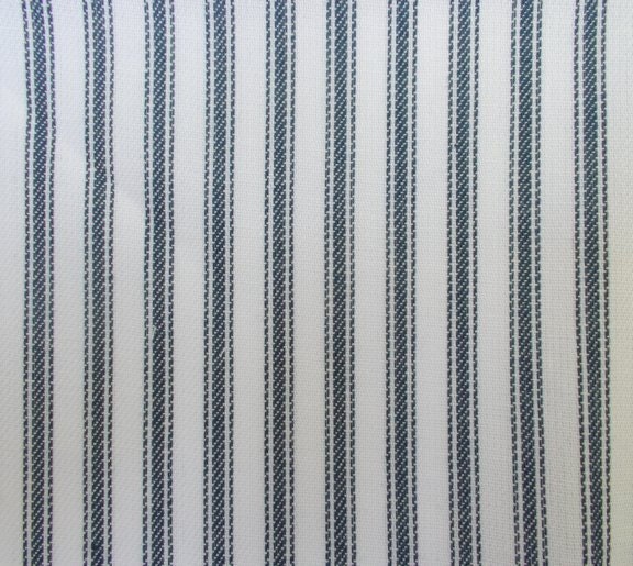 56 Inch Wide Yarn Dyed Cotton Navy Blue and White Ticking Stripe Fabric By the Yard