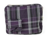 Purple Plaid Roomy Zippered iPad Case with Pocket