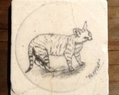 Stone Coasters ,With Original ink Drawings