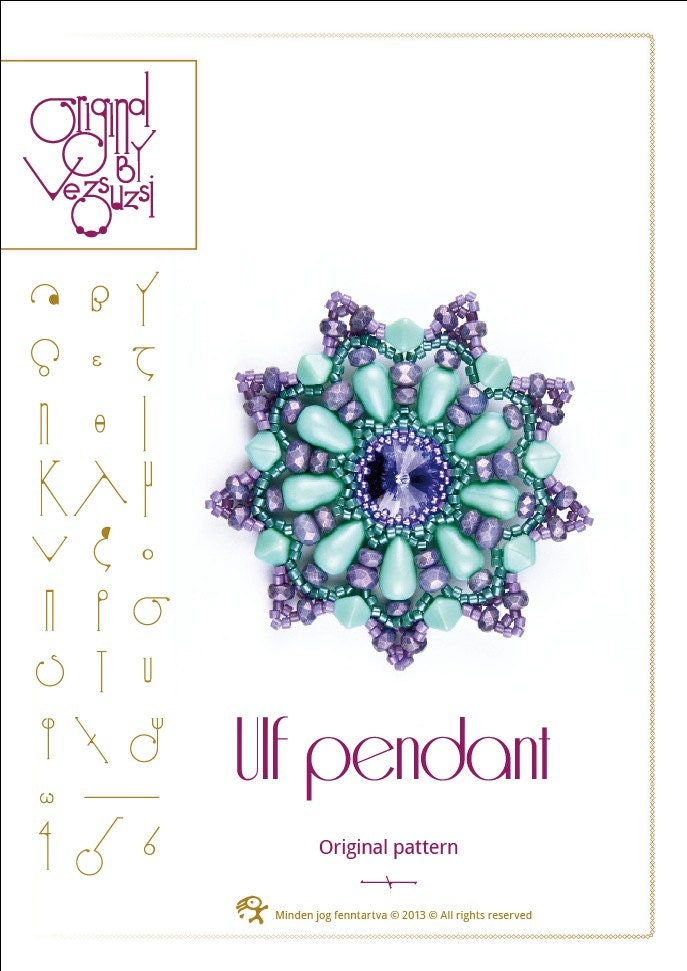 pendant tutorial / pattern Ulf pendant ..PDF instruction for personal use only