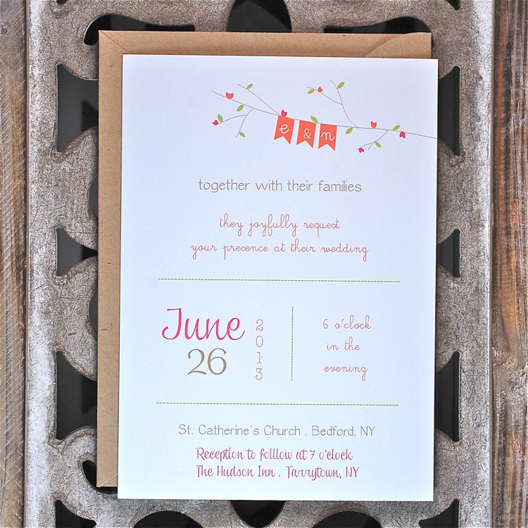 Invitations . Wedding Invitations . Wedding Invites . Rustic Wedding Invitations . Garden Wedding Invitations - Summer Vine