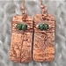Copper Earrings, Beaded Vintage Copper Earrings, Wire Wrapped Earrings.