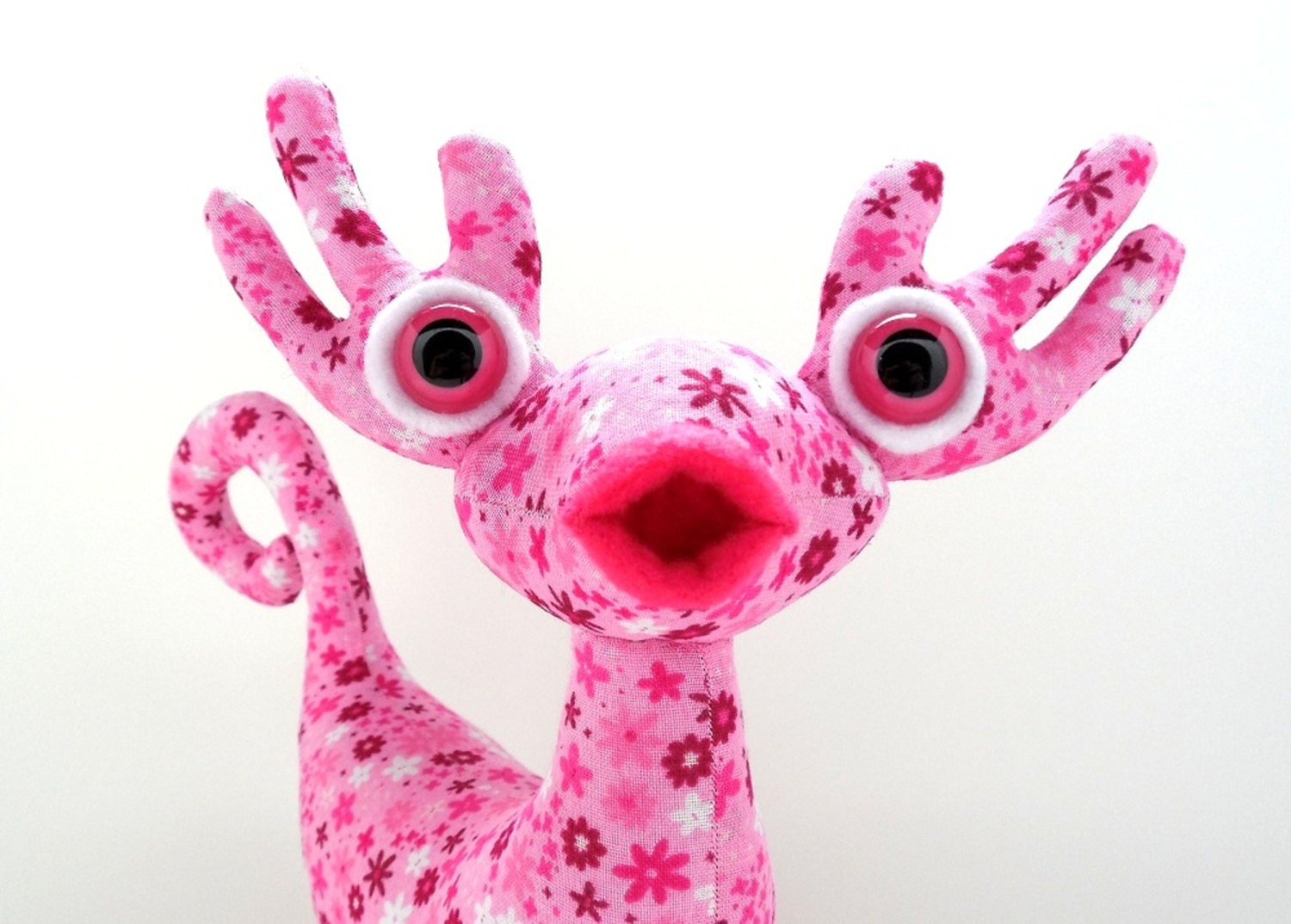 Sweet Plush Monster, Pink Cute Stuffed Animal Toy for Girls by Adopt an Alien named Rosie