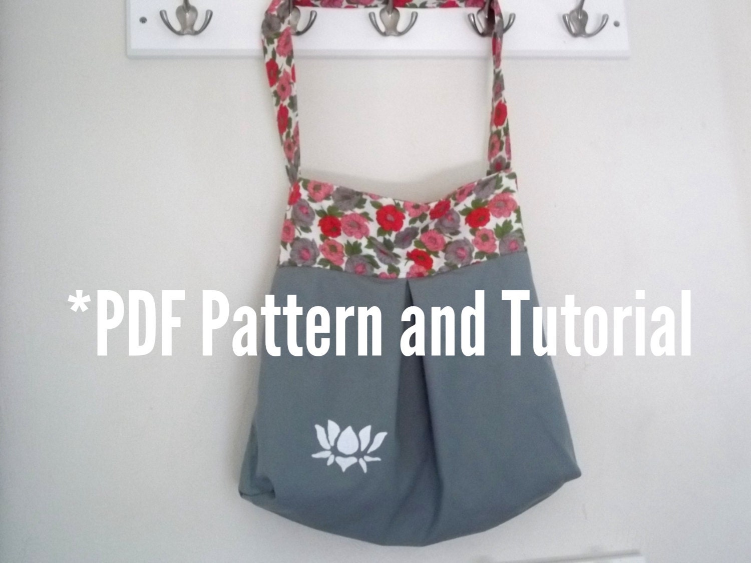 PDF Pattern Pleated Tote Made From Two Pillowcases Plus Bonus Stencilling Tutorial