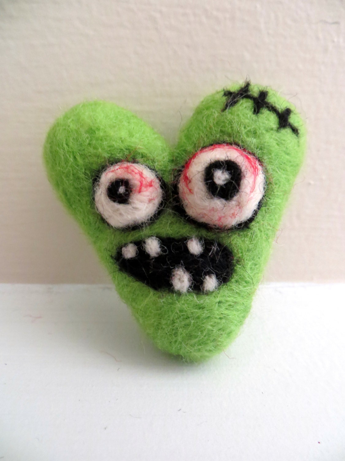 Zombie Valentine Heart- Ready to Ship