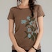 Women's Organic t-shirt, Forget Me Nots flowers, floral Alternative Earth Bark