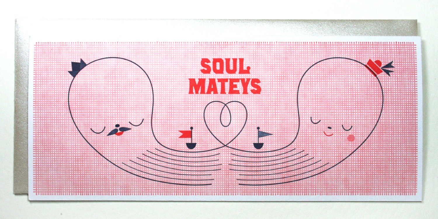Soul Mateys Nautical Letterpress Card