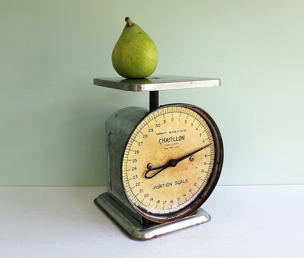 Vintage Chatillon Mercantile Steel Portion Scale, 32-Ounce Weighing Capacity
