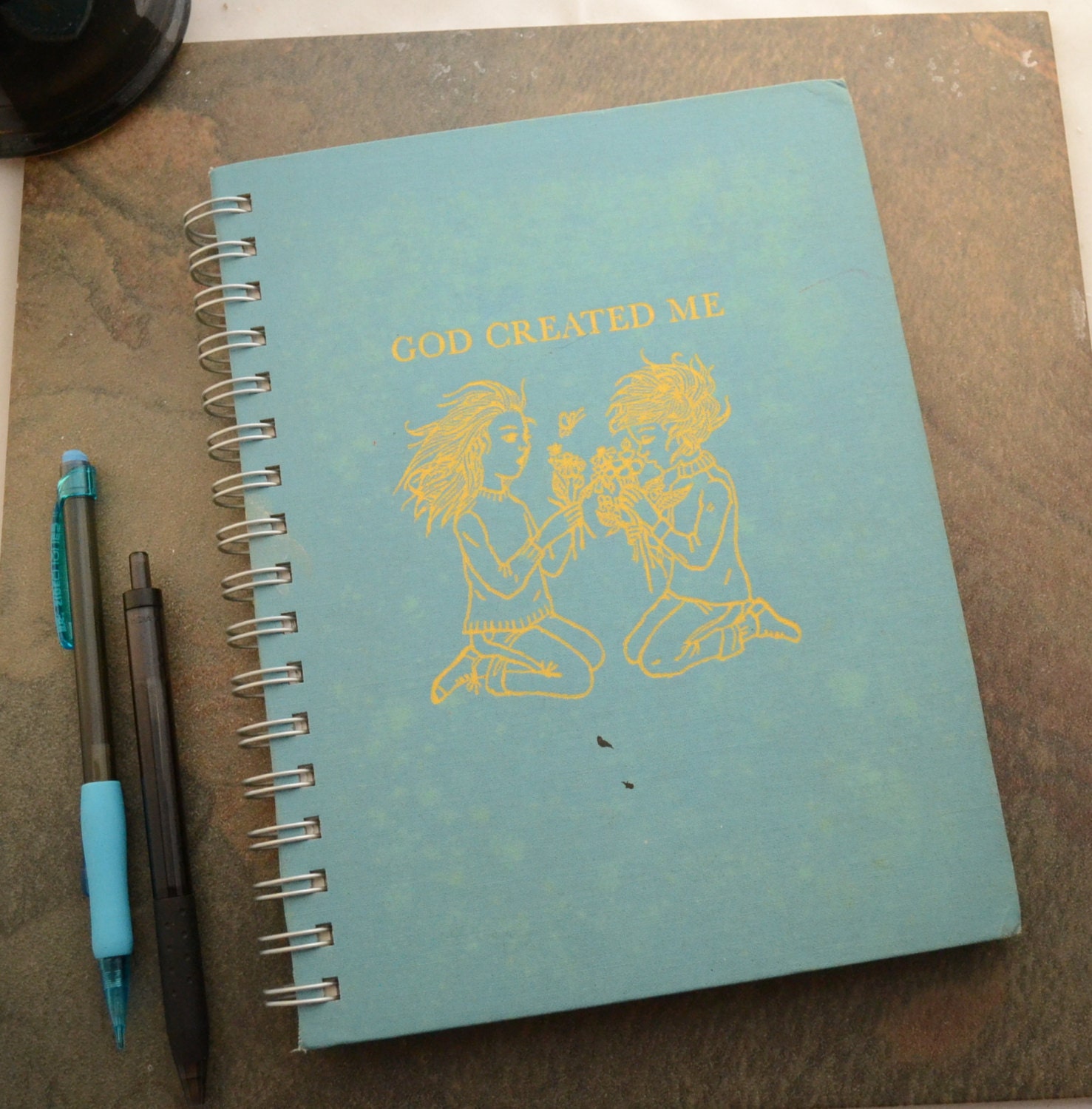 Recycled Handmade Journal - God Created Me
