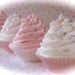 Fake Cupcakes Standard "Pink and White Cupcake Collection" Set 5 Fabulous Photo Props, Cupcake Topper Props, Bakery Decor, House Staging