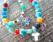 SIMPLE STRETCH Bracelets - One of A Kind, Summer, Beaded Bracelet, Multi Color, Charm Bracelet