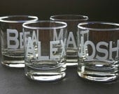 Custom Etched Rocks Glass Personalized High Ball Set of 6