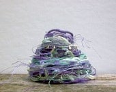 lavender mint fiber effects . specialty art yarn bundle 12yds . embellishment fibres