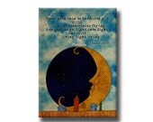 5"X7" Moon with Face and Poem Digital Collage Sheet INSTANT DOWNLOAD
