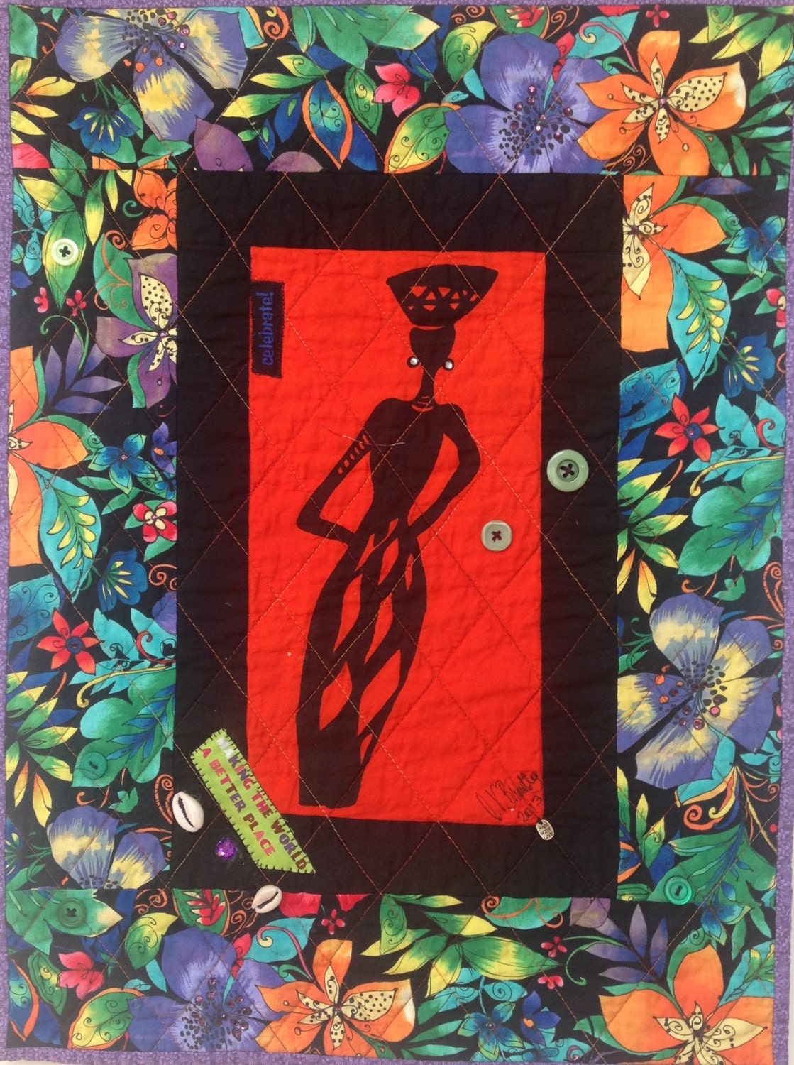 A Woman of Sophisticated Substance Number One 17 x 24 inch art quilt