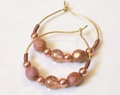 VENICE Beaded Hoop Earrings- Boho Earth Tones