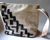 Handwoven Diaper Bag - black and white - Made to Order