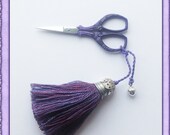Purple Silk Tassel  Fob - Matching Purple Embroidery Scissors