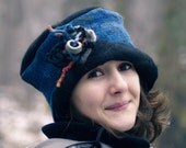 felt hat wool hat merino wool hat unique fiber felt hat ooak hat nuno felting warm felt hat handmade France Etsy jannio
