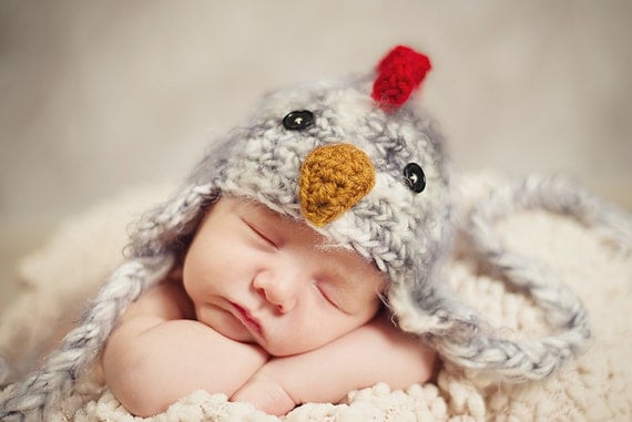 Rooster Hat Newborn 0 3m 6m Fuzzy Chick Ch