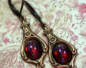 Dragon's Breath Art Deco Copper or Brass Earrings
