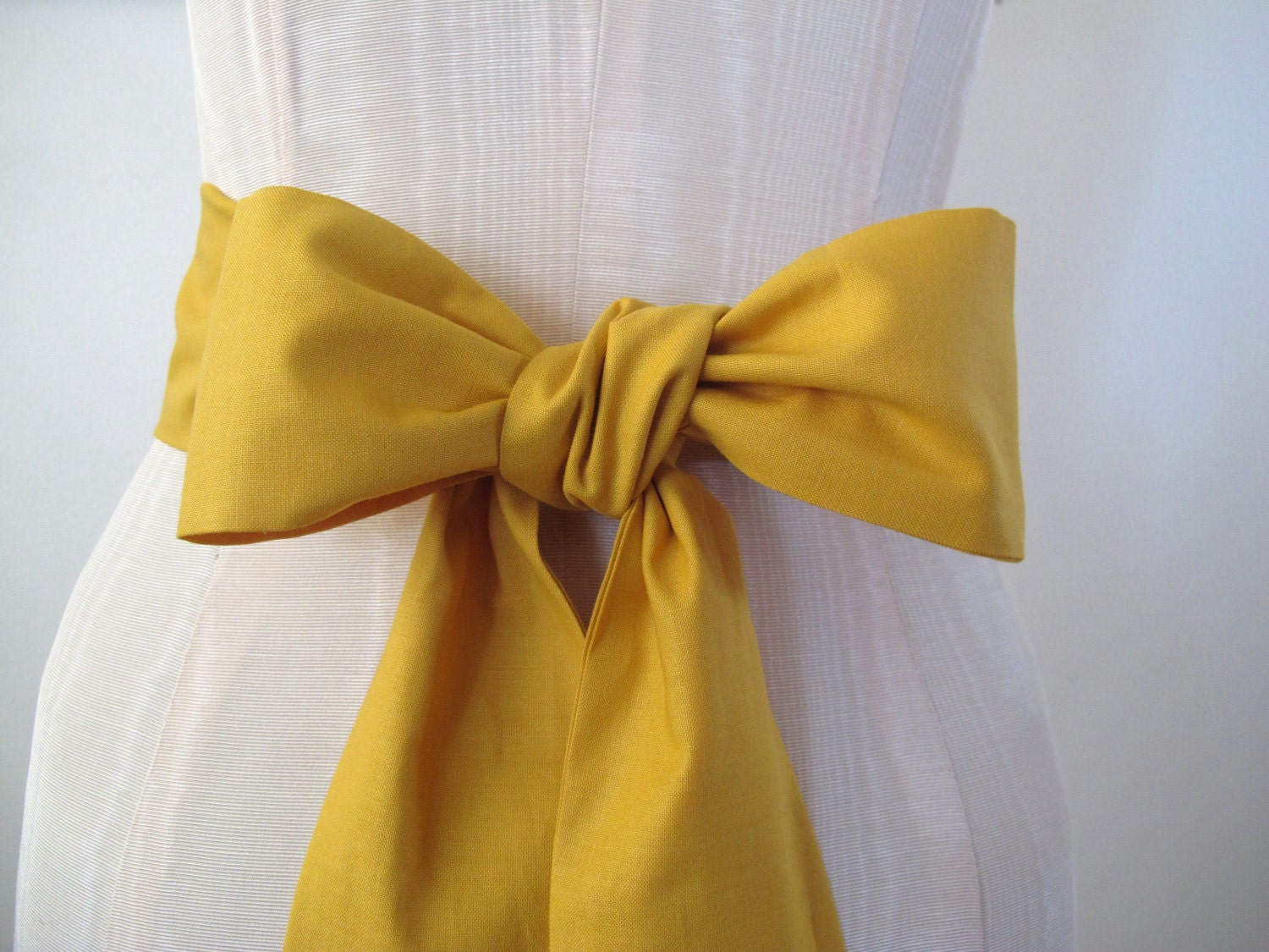 Mustard Yellow Cotton Sash Wedding Sash Bridal Sash Bridesmaid Sashes - made to order - last one