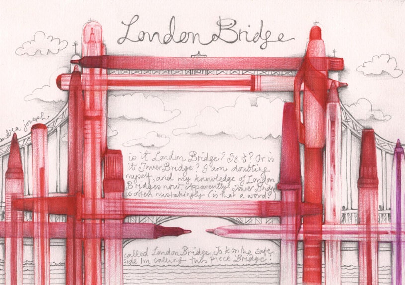 NEW Original Drawing London Landmark