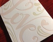 Love Hand Lettered Letterpress Valentine
