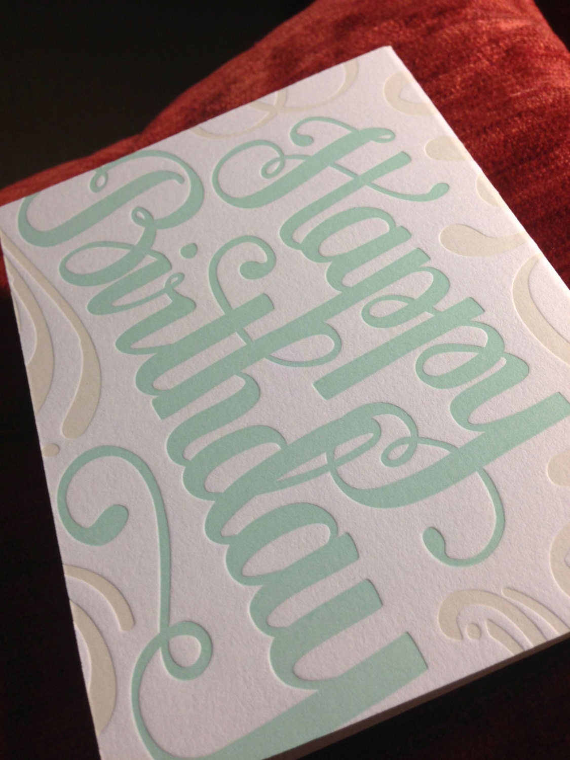 Happy Birthday Hand Lettered Letterpress Card