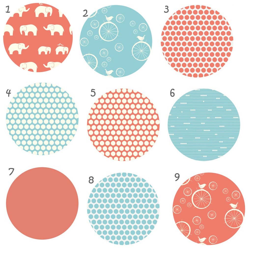 ORGANIC custom crib sheet aqua and coral- pick your fabric- made to order