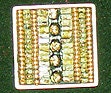 Green Swarovski and beaded Crystal Clay Mosaic Tiles / Cabs Unique
