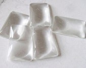 5 Clear 5PCs Clear Rectangle Glass Domes 46mmx31mm Cabachons for Pendant Making