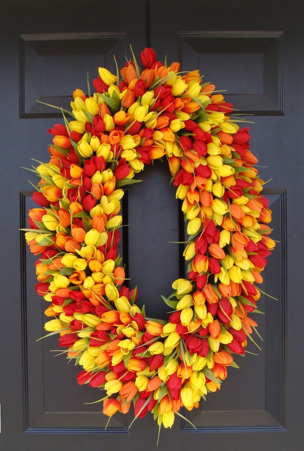 28 inch Spring Wreath- Door Wreath- Mother's Day Wreath- Spring Decor-Wedding wreath- Oval Wreath