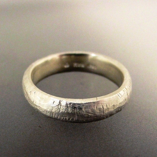 Mens Silver Wedding Ring, Rustic Texture Sterling Silver Wedding Band, Mans Wedding Band, Made to order in your size