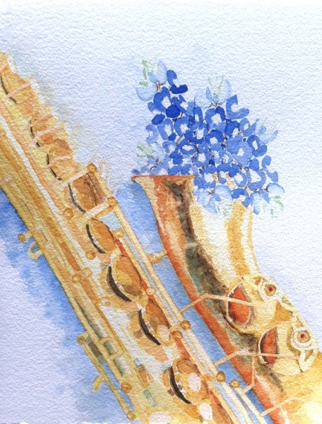 Springtime Blues Greeting Cards by Nan Henke 4 1/4 x 5 1/2 inch (a set of 4) Blank