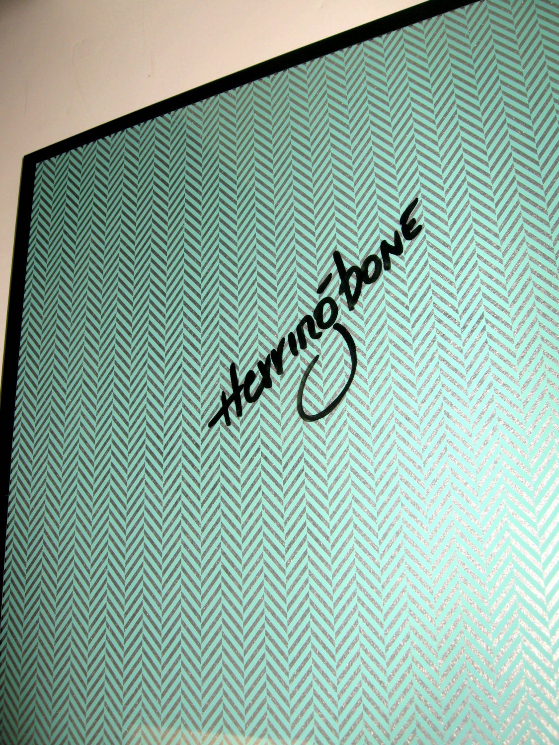Teal Herringbone .. Magnet Dry Erase Steel Memo Board // housewarming gift // wall art // office organizer// home decor // desk organization