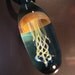 Jellyfish Pendant, wearable art, handmade borosilicate glass, with satin cord, clasp and gift bag, unique gift, FREE SHIPPING