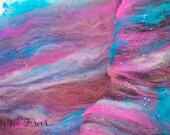 Spinning fiber art batt, Wool Batt, felting batt, carded batt for spinning or felting - 2.5 oz - SILKEN SABLE