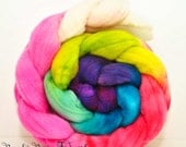 Wool Roving Hand Dyed Merino Combed Top Spinning or Felting Fiber - 3.8 oz - I DO