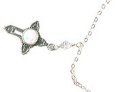 white lab opal cross delicate sterling silver chain necklace child or adult
