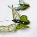 Liberty Print Fabric and Ceramic butterfly brooch green and blue