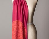 jersey scarf - ranunculus flower scarf - floral scarf - magenta - screenprint - FREE SHIPPING - flytrap