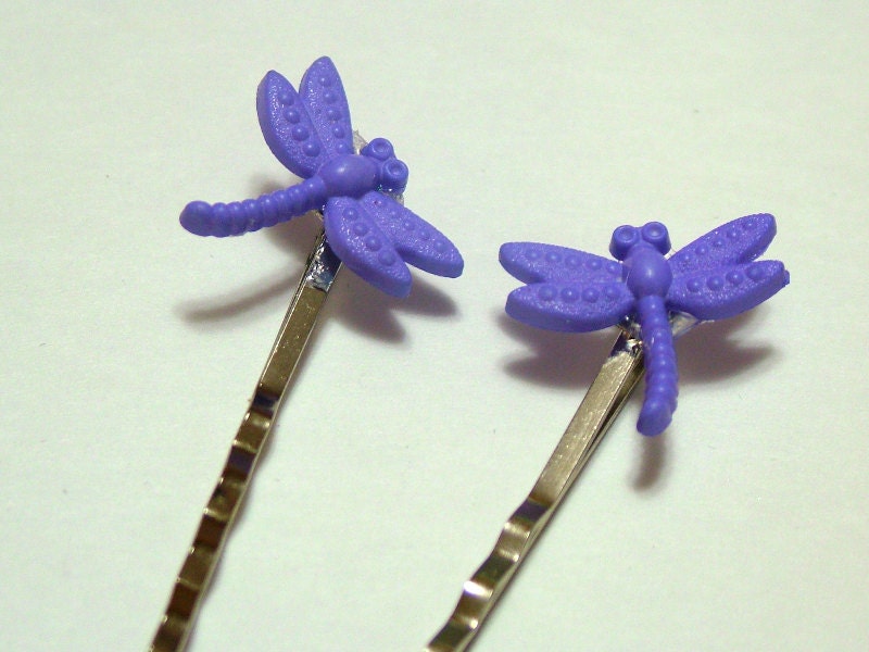 Purple Dragonfly Bobby Pins, Spring, Summer