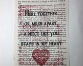 Niece quote, saying, poem, print on a book page