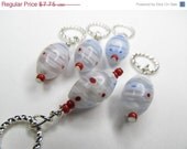 INVENTORY SELL DOWN Stitch Markers, Handmade with Glass Beads, Set of 5
