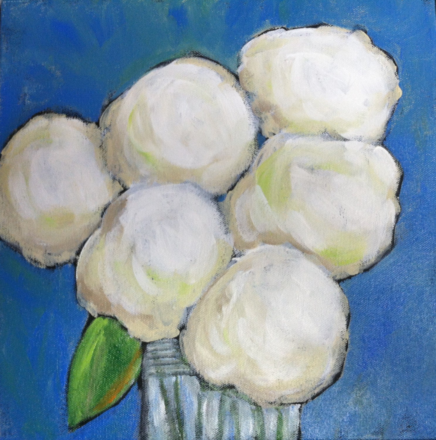 Hydrangeas on Blue