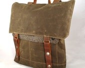 Dark Chocolate Herringbone Waxed Canvas Backpack