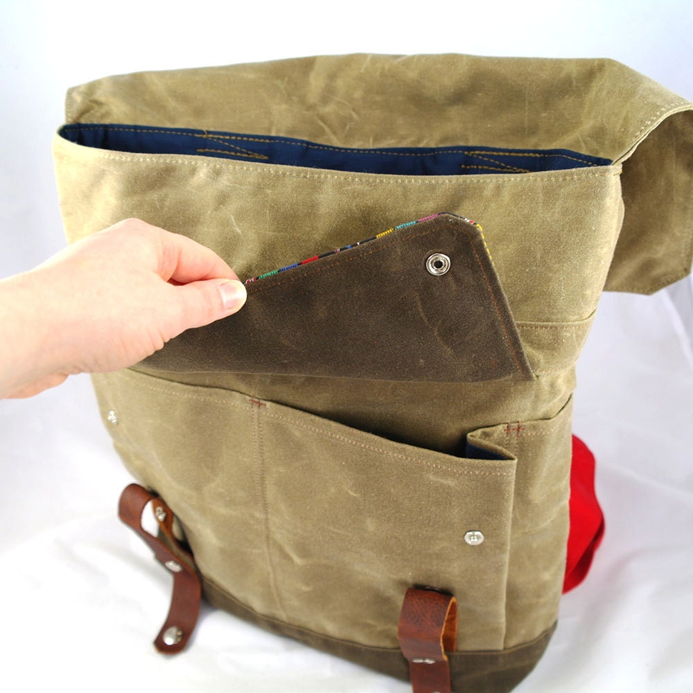 Summer Stripe Waxed Canvas Backpack